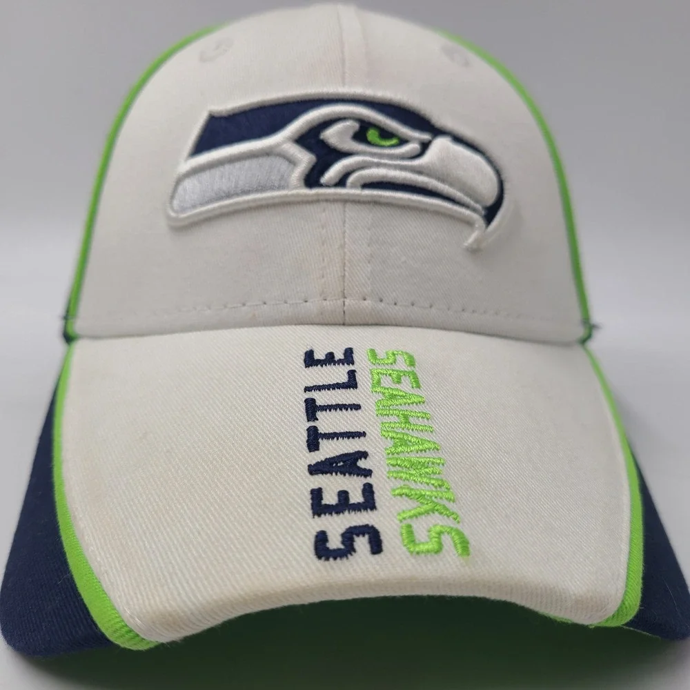 Seattle Seahawks Hat Adjustable New Era 9Forty White Blue Green NFL Football Men